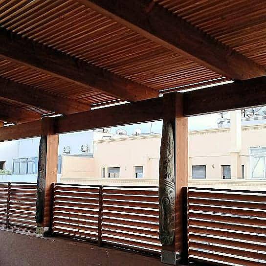 Terrasse couverte en bois