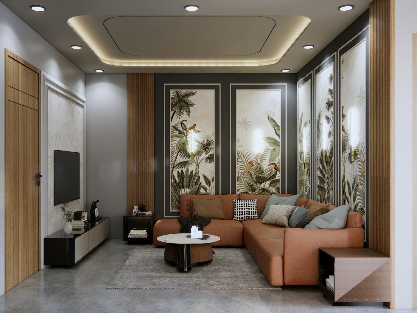 Faux plafond avec gorge lumineuse